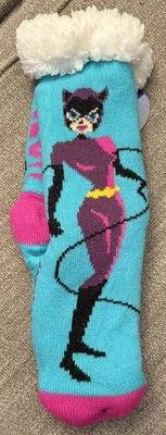 DC Comics Catwoman Shepra Forrado Antideslizante Zapatilla Calcetines, Nuevos con Etiquetas Foto 1 de 2