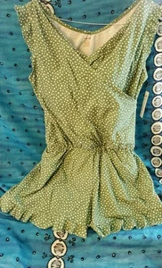 Großer HoneyMark "Ginger" grün/weißer Badestrampler integrierter BH und Hose - Bild 1 von 3