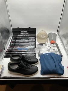 Golf Zubehörpaket Handschuhe Schlägerversteller Griffsystem Millar Ecco Schuhe Grip Mütze - Bild 1 von 23