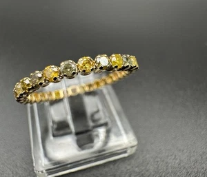 14k Yellow Gold Mixed Colours Diamond (natural) Ring - Picture 1 of 8