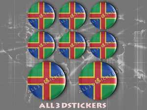 8 x Pegatinas Redondas 3D Relieve Bandera Lincolnshire - Todas las Banderas - Picture 1 of 1