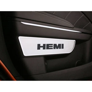 ACC Front Door Badges Bright Red 'HEMI' Inlay fits 2011-2014 Charger/300-Brushed - Picture 1 of 5