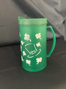 St Patricks Day Green Shamrock Clover Freezer Mug Water Inside For Cold Drinks - Picture 1 of 7