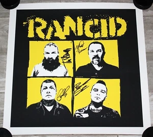 RANCID BAND SIGNED 20x20 2023 POSTER TIM ARMSTRONG LARS FREDERIKSEN AUTO JSA COA - Picture 1 of 1