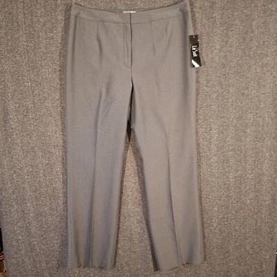 Le Suit Womens Slacks Dress Pants Size 12 Polyester Grey Zip Fly - Image 1 of 4