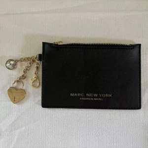 Marc New York Coin Purse Wallet Black Leather Zip by Andrew Marc Small Bag Charm - Picture 1 of 8