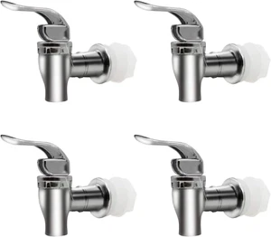 Silver Beverage Dispenser Spigot, Push Style Spigot for Beverage Dispenser Cara - Picture 1 of 4