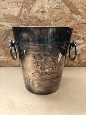 Ancien Seau A Champagne Rafraîchissoir Métal Argenté France #A947 - Photo 1/4