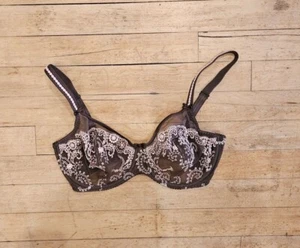 Sujetador PrimaDonna Marrón UK32E Rosa Bordado Copa Completa con Elevación Sin Forro UW NUEVO SIN ETIQUETAS - Imagen 1 de 4