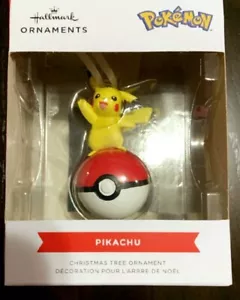 HALLMARK ELECTRIC POKEMON, PIKACHU SITTING ON POKEBALL~2024 XMAS ORNAMENT - Picture 1 of 1
