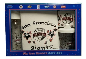 Juego de regalo para bebé de 4 piezas de los Gigantes de San Francisco babero enredadera biberón taza para sorber - Imagen 1 de 2