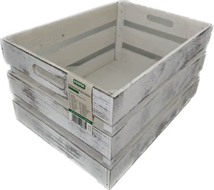 2 x Kesper Aufbewahrungskiste weiß Aufbewahrungsbox Holz Retro Vintage Antik - Bild 1 von 1