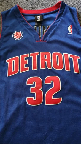Adidas Richard RIP Hamilton Blue Detroit Pistons Authentic Jersey (56) Cover