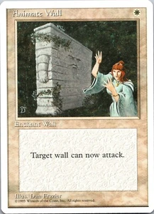 Animate Wall [Fourth Edition] Magic MTG 1995 Rare Never Played NP Enchant - Picture 1 of 2