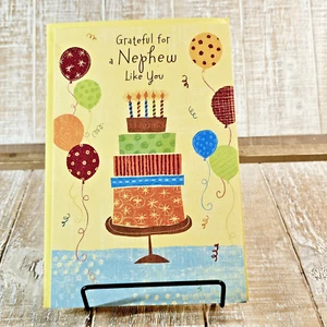 American Greetings Birthday Card For Nephew Yellow Orange Glitter Balloons - Picture 1 of 10