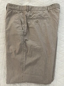 ARMANI COLLEZIONI Free Hand Stripe Print Flat Front Cotton Trouser Size 36 $395 - Picture 1 of 8