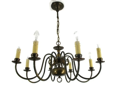 Flemish Dutch Chandelier Style  8 Arm Lights  Country Farmhouse Barn Style Cover