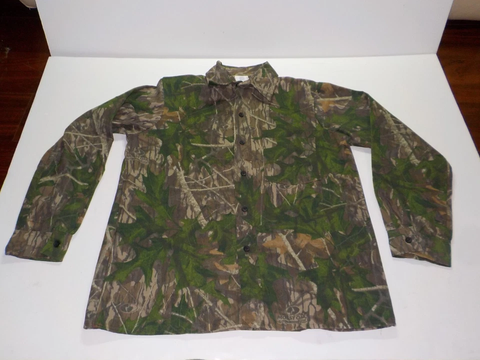 Camisa De Colección Roble Mossy JUVENTUD Grande Hoja Sombra Manga Larga Abotonada Hecha en EE. UU. (A) Foto 1 de 4