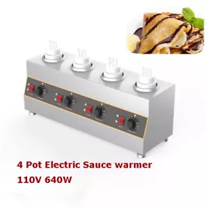 650ml*4 Pot Warmer Pump Dispenser Condiment Melter Cheese Sauce Pump Dispenser - Picture 1 of 17