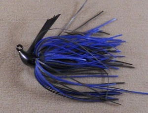 Esca da pesca basso, DR personalizzata Flipping Jig 3/8 oz. FJ-26 Blk Blu Fl / Blu Nero - Foto 1 di 2