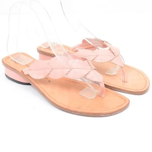 Athena Alexander Hand-Made Pink Leather Thong Sandal Flip Flop Size 8 - Picture 1 of 8