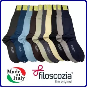 1 Paio calze uomo lunghe in 100% Cotone FILO DI SCOZIA estive calzini rimaglio - Foto 1 di 15