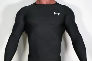MEN'S COMPRESSION BLACK LONG SLEEVE ATHLETIC SHIRT (MEDIUM) - Picture 1 of 5
