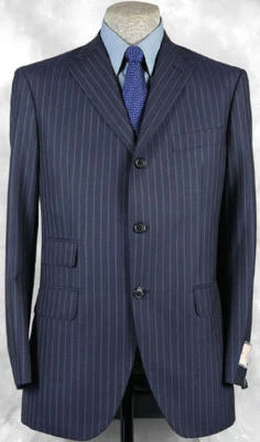 PRIMO_NWT_$2150 PAUL STUART BY ISAIA_HAND_FINISH_SUPER 100_NAVY_PIN 45/6R 11517 - Image 1 of 4