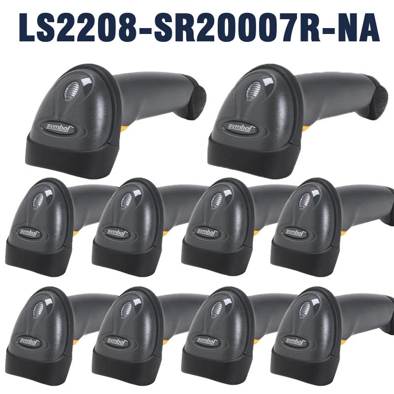 Zebra Symbol LS2208-SR20007R-NA Handheld 1D Laser Barcode Scanner With Stand LOT - Image 1 of 4