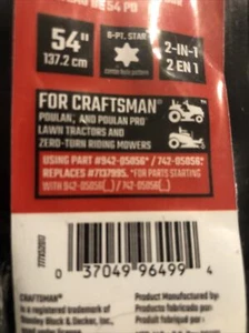 Original Craftsman 54" Absack- und Seitenauswurfklingen-Set 2 in 1 3 Klingen-Pack - Bild 1 von 9