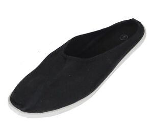 Women's Mule Slip-On Plaid Navy Blue Black Canvas Shoes Sizes 5-10 New