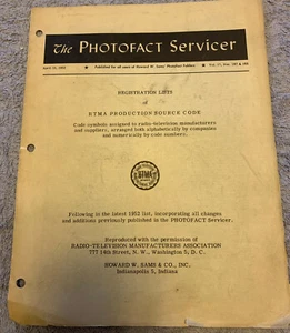 Il Servizio Fotofatto,Lista Registrazione Sam RTMA Codice Fonte Produzione 1952 - Foto 1 di 1