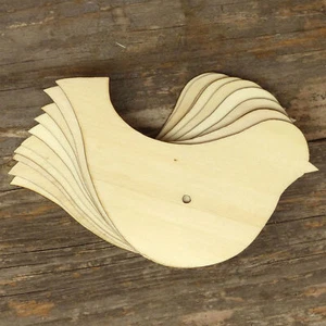 10 x forme artisanale d'oiseau simple en bois 3 mm pli - Photo 1/7