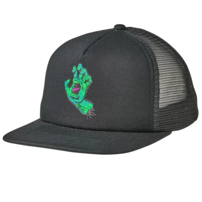 Santa Cruz OBSCURE SCREAMING HAND Monopatín Snapback Trucker Sombrero NEGRO Foto 1 de 4