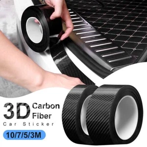 3D Carbon Carbon Fiber Car Sticker DIY Paste Protector Strip Door Sill Mirror US - Picture 1 of 22