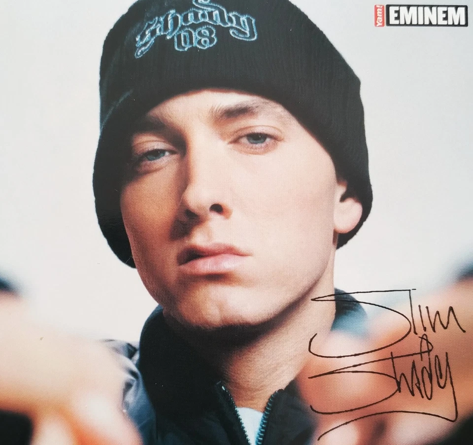 EMINEM - Autogrammkarte 10x10cm - Slim Shady Autograph Card Autogramm Magazine - Bild 1 von 1