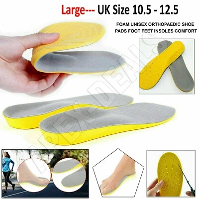 Memory Foam orthopädisch Unisex Schuheinlagen Pads Fußfüße Absatz L - UK 10,5-12,5
