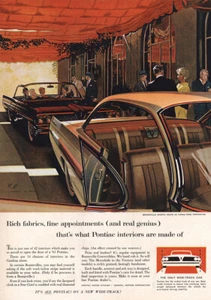 1961 Pontiac Bonneville: Rich Fabrics Fine Appointments Genius Vintage Print Ad - Picture 1 of 1