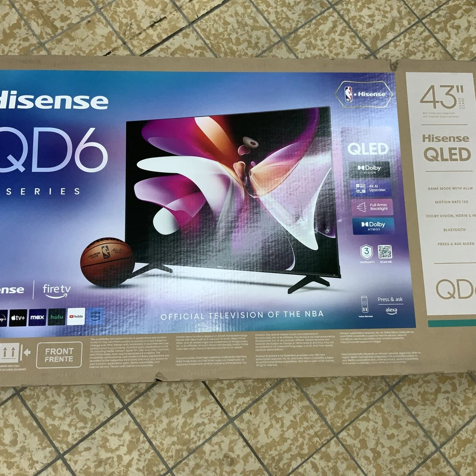 Hisense 43" QD6 Series QLED 4K UHD Smart Fire TV Alexa Dolby Vision 43QD65NF