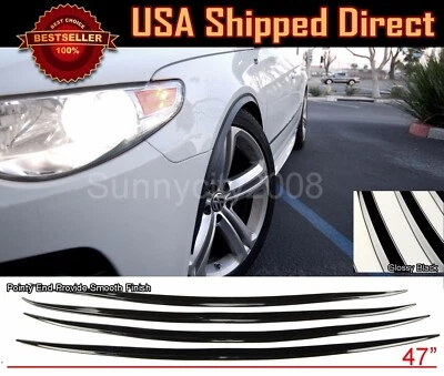 2 Pairs Flexible Slim Fender Flare Lip Extension Black Protector For Honda Acura - Image 1 of 4