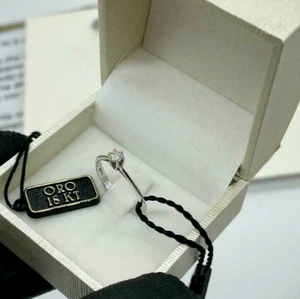 Solitario donna oro bianco 18 Carati nuovo diamante caratteristiche F/VS1 0,14Kt - Foto 1 di 13