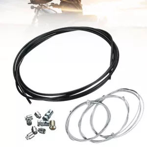 USA Universal Motorcycle 60'' Clutch Brake Cables + 54'' Throttle Cable Harness - Foto 1 di 11