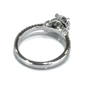 1 1/3 CT Diamond Engagement Ring Round Cut F-G/VS2 18K White Gold Size Selectabl - Picture 1 of 4