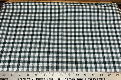 Tela de polialgodón vintage verde y blanco a cuadros 56" x 2 yardas pesada Foto 1 de 2