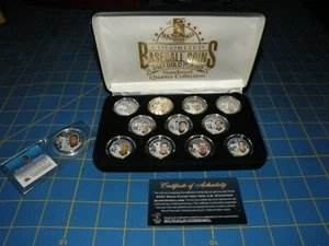 Colorized Statehood Baseball Quarters Box NEW YORK + DEREK JETER 24k GOLD PLATED - Picture 1 of 6