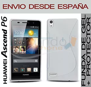 FUNDA GEL TPU BLANCA + PROTECTOR de PANTALLA para HUAWEI ASCEND P6 en ESPAÑA - Imagen 1 de 1