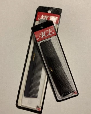 "Peine de bolsillo negro ACE 4,75" y peine multiusos de 7"" nuevo 2002 (2) EE. UU. B7" Foto 1 de 4