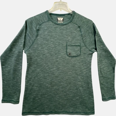 Y2K Volcom Camisa Térmica Waffle Para Hombres Grande Verde Patinador Grunge Bolsillo Camiseta Foto 1 de 4