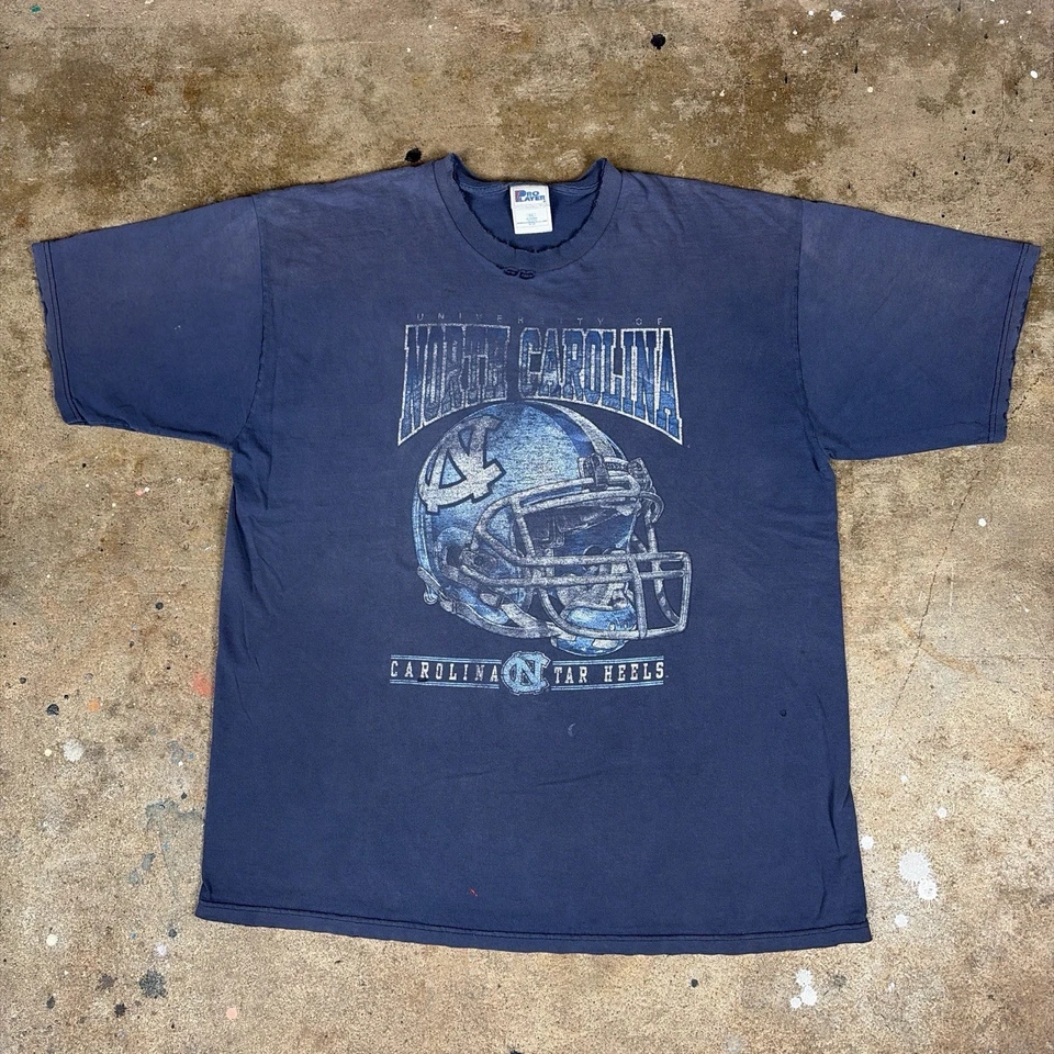 Camisa de fútbol vintage descolorida de jugador profesional UNC Carolina tacones alquitranados XXL Foto 1 de 4