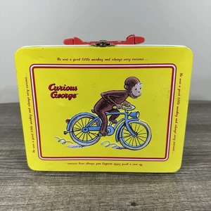 Vintage Curious George Tin Lunch Box Keepsake With Handle - Picture 1 of 6